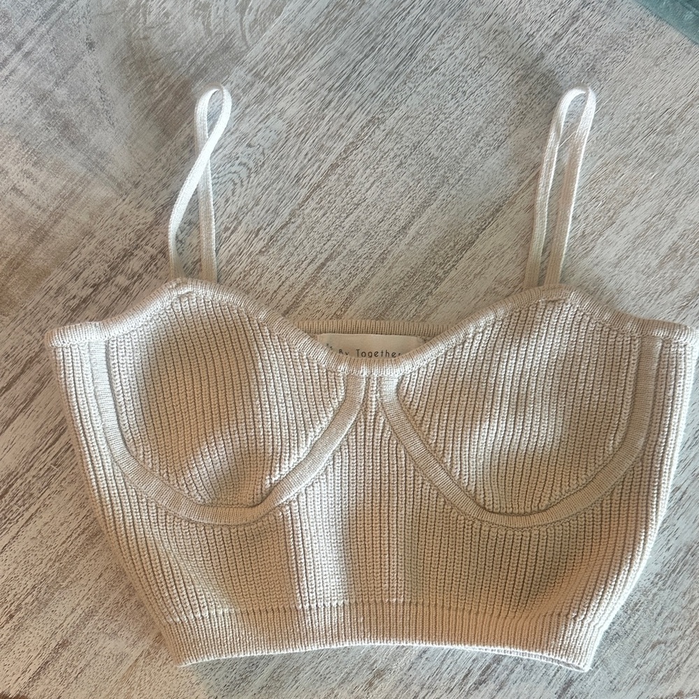 By Together Beige Knit Top